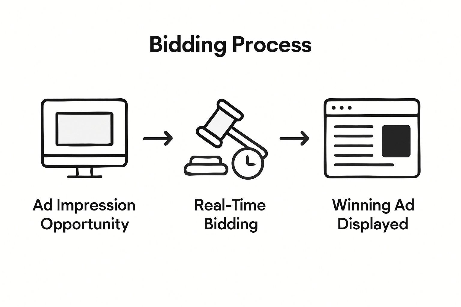 Infographic of programmatic ad auction steps