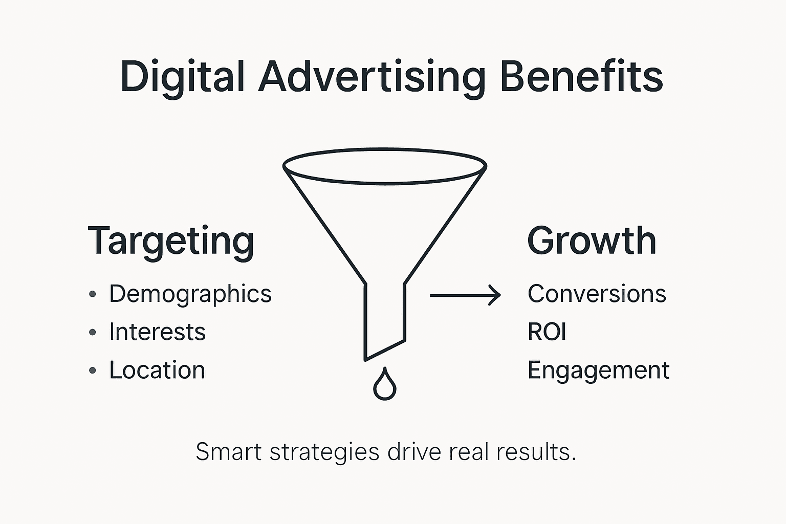 Infographic of digital advertising benefits overview