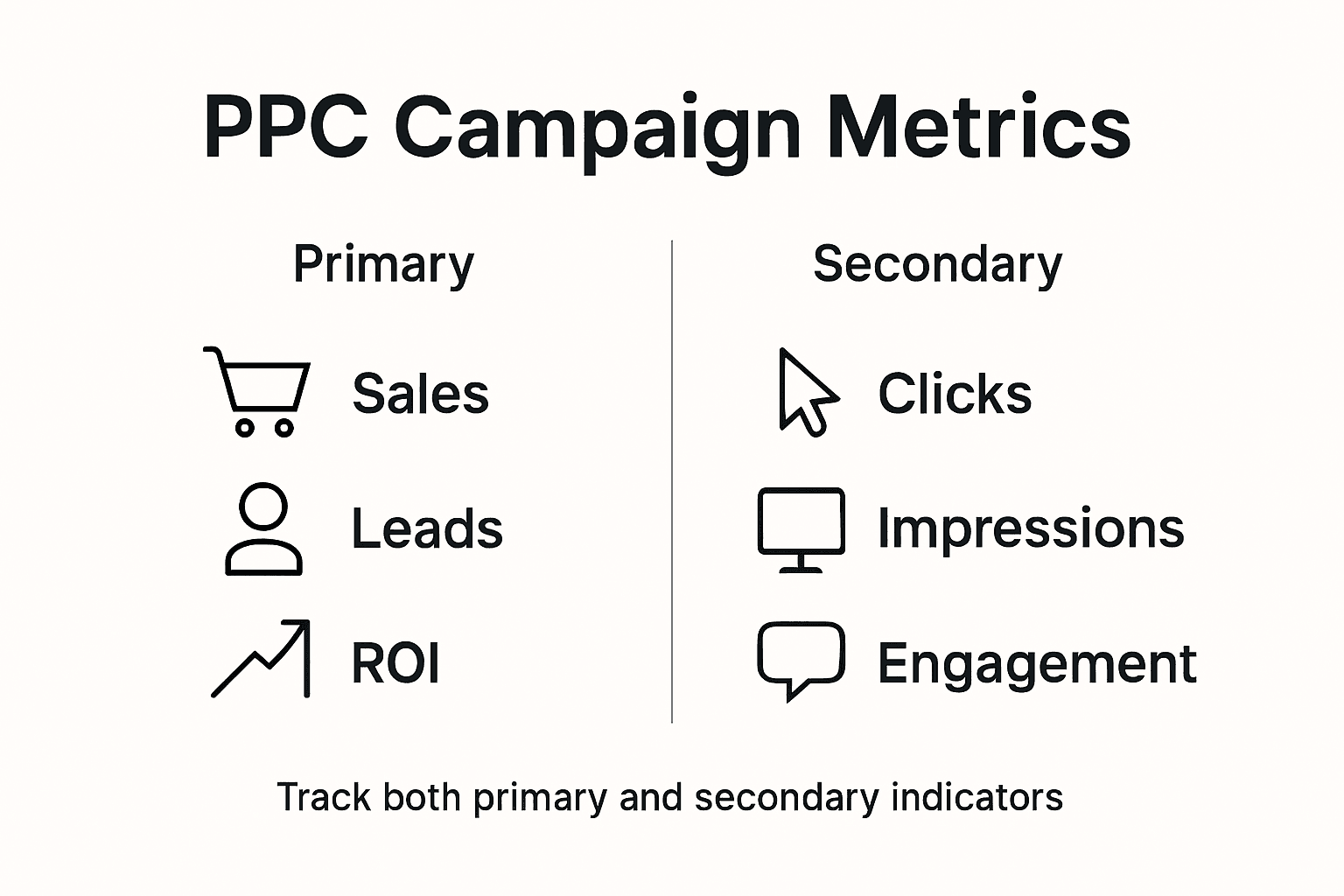 Infographic showing PPC metrics overview