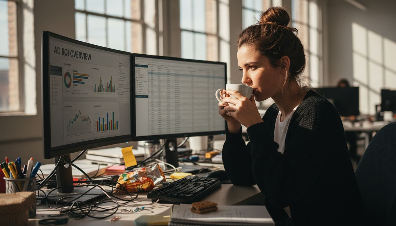 Marketer analyzes ad campaign performance data