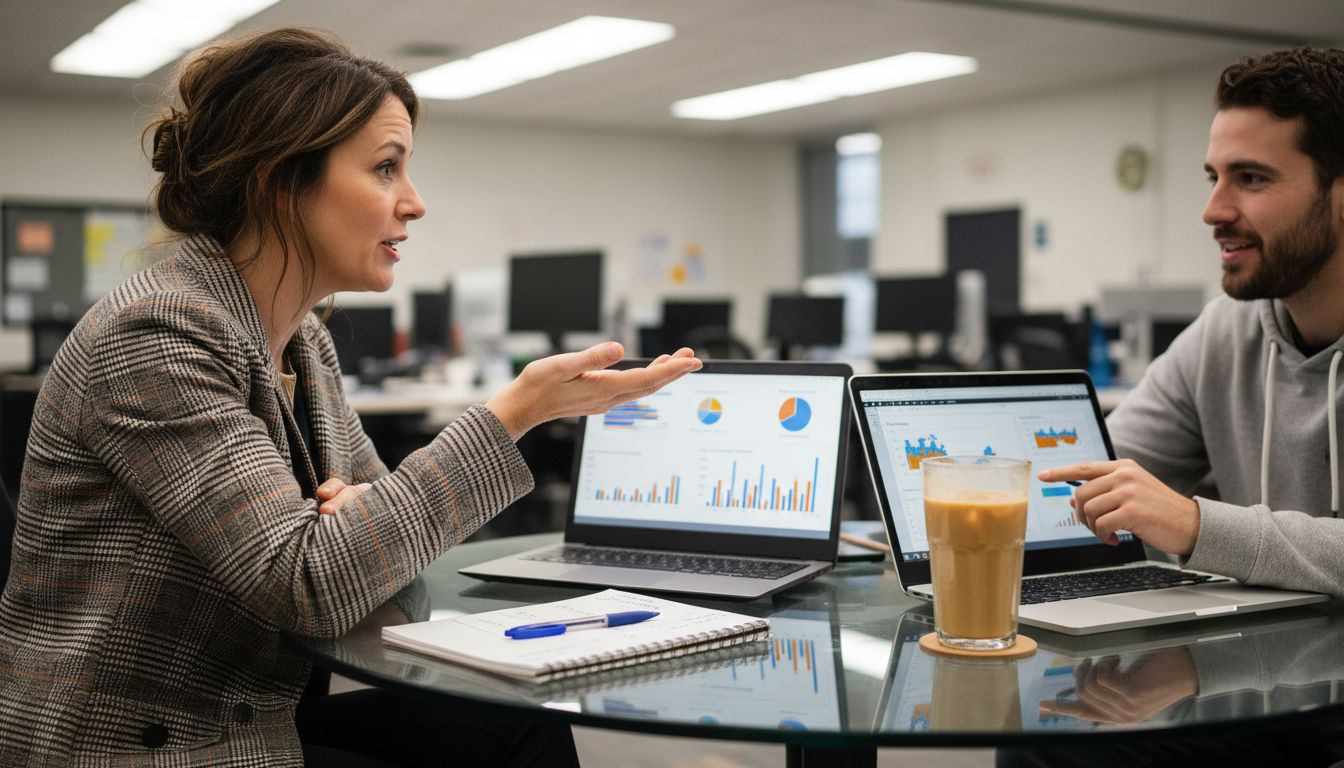 Retail marketing team discussing audience targeting