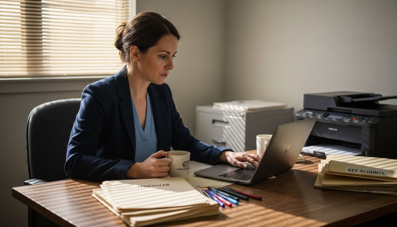 Account manager reviewing target accounts