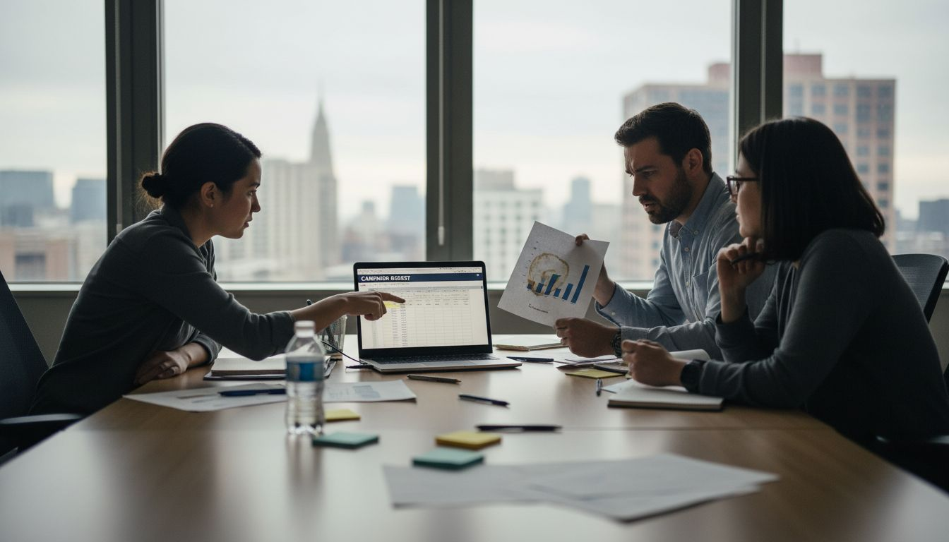 Team discusses digital campaign budgets