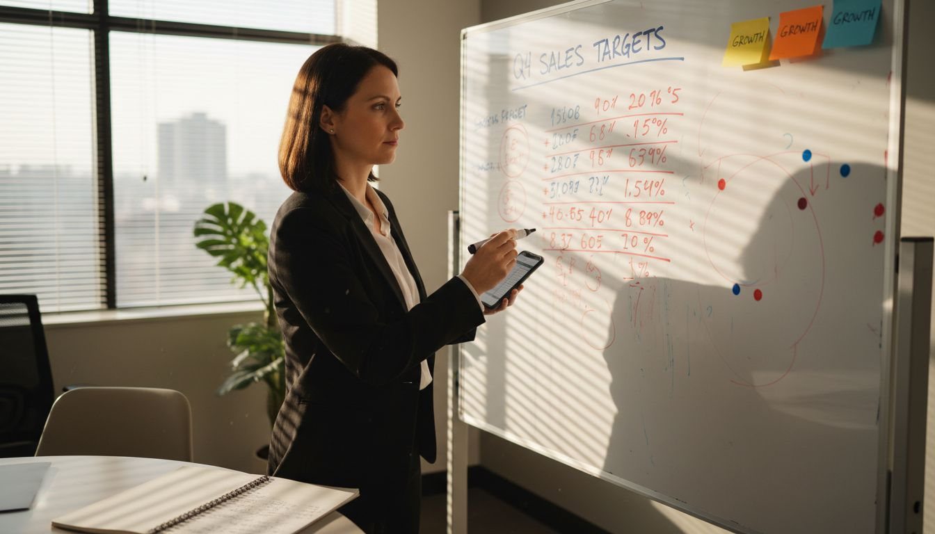 Business strategist setting retail growth targets