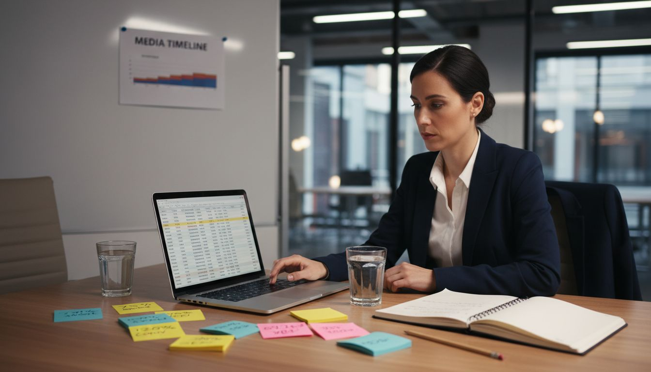 Data analyst reviewing media mix model