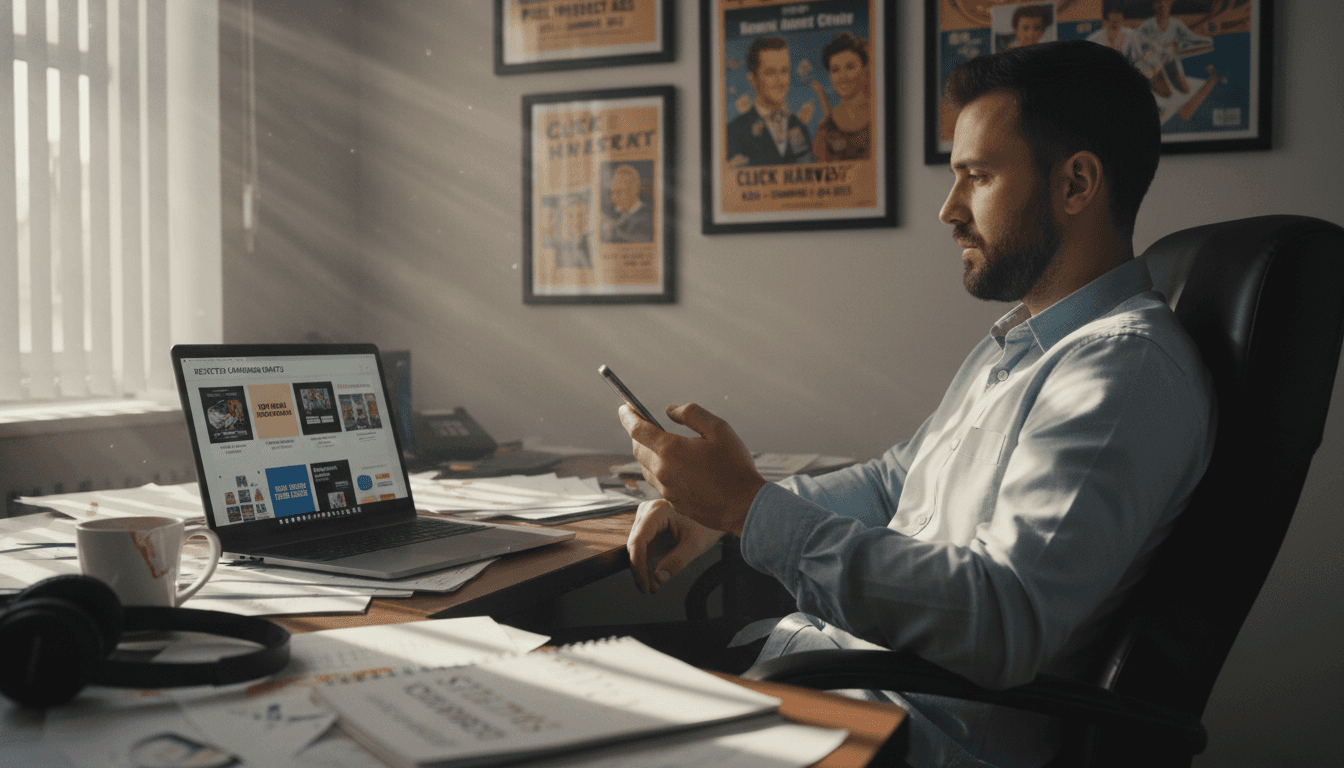 Marketer reviewing rejected ad creative drafts