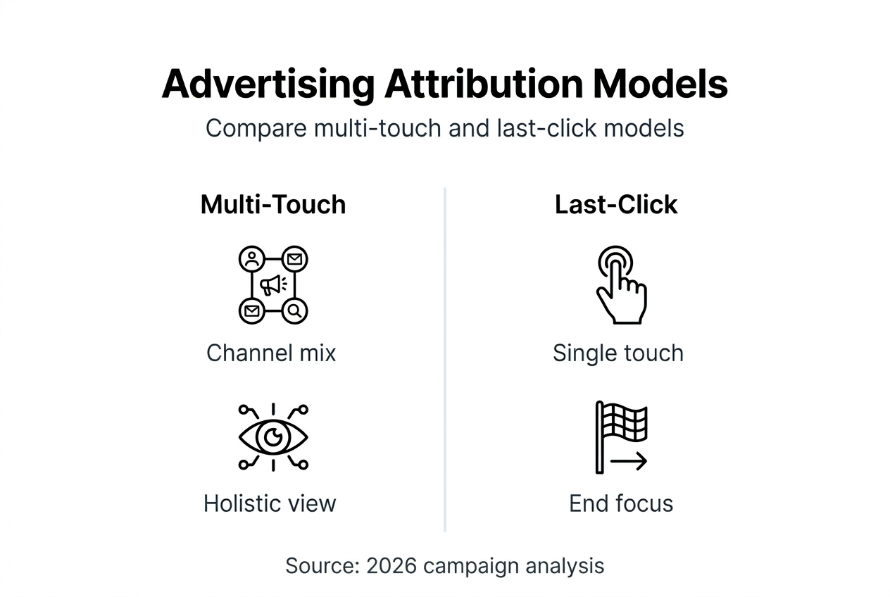 Infographic comparing multi-touch and last-click attribution