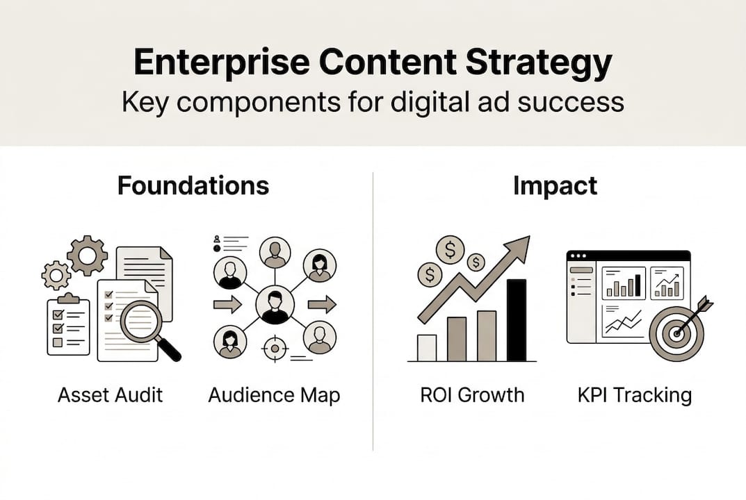 Infographic showing core elements of content strategy