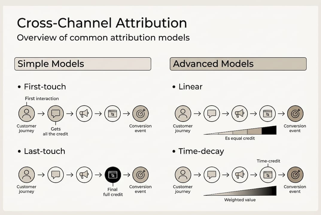 Infographic showing attribution model comparison