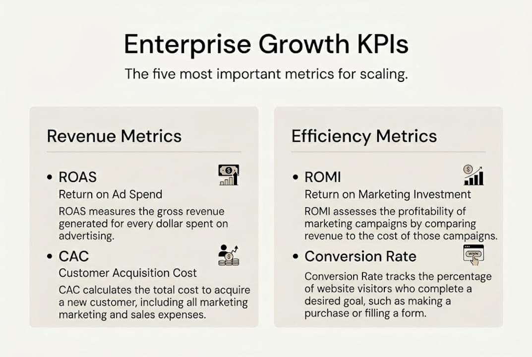 Infographic highlighting key enterprise KPIs