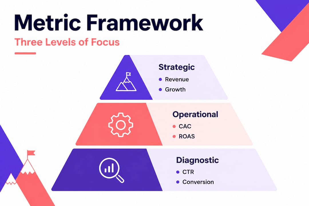 Infographic showing metric tiers and focus levels