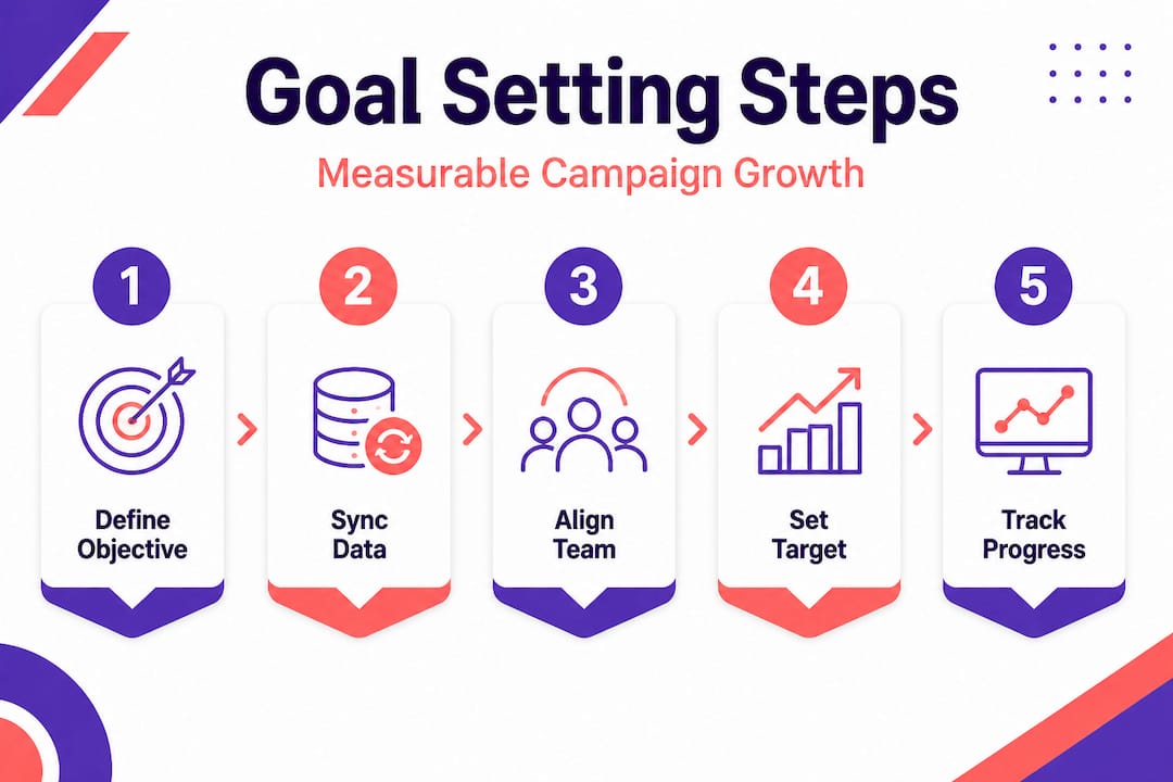 Infographic outlining campaign goal setting steps