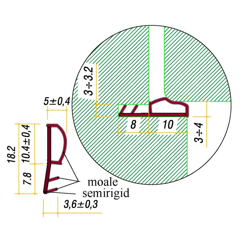 Garnitura pentru usi de interior - pt. falt 10 mm - art. G0193PC