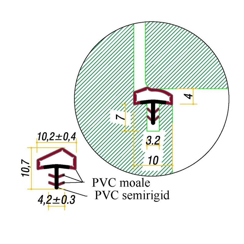 Garnitura pentru usi de interior • pt. falt 10 mm • art. G0282PC