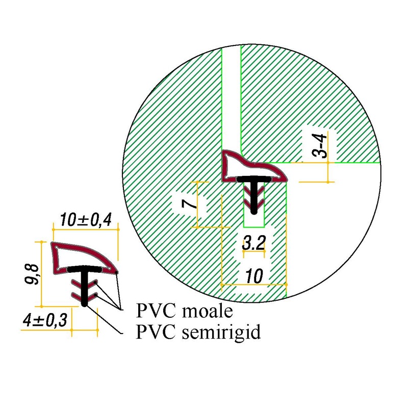 Garnitura pentru usi de interior • pt. falt 10 mm • art. G0291PC
