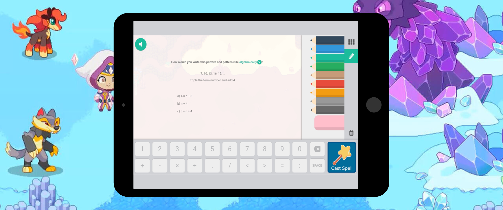 Prodigy Game math interface
