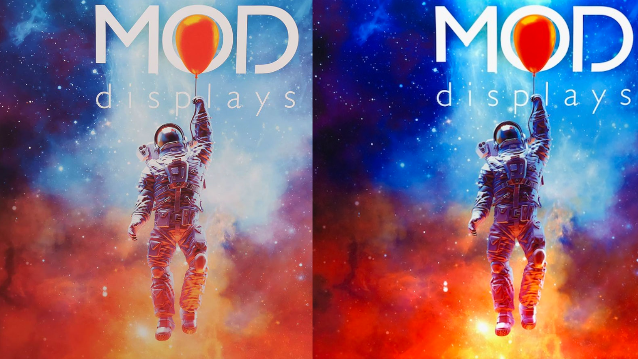 same space graphic with LEDs off vs LEDs on