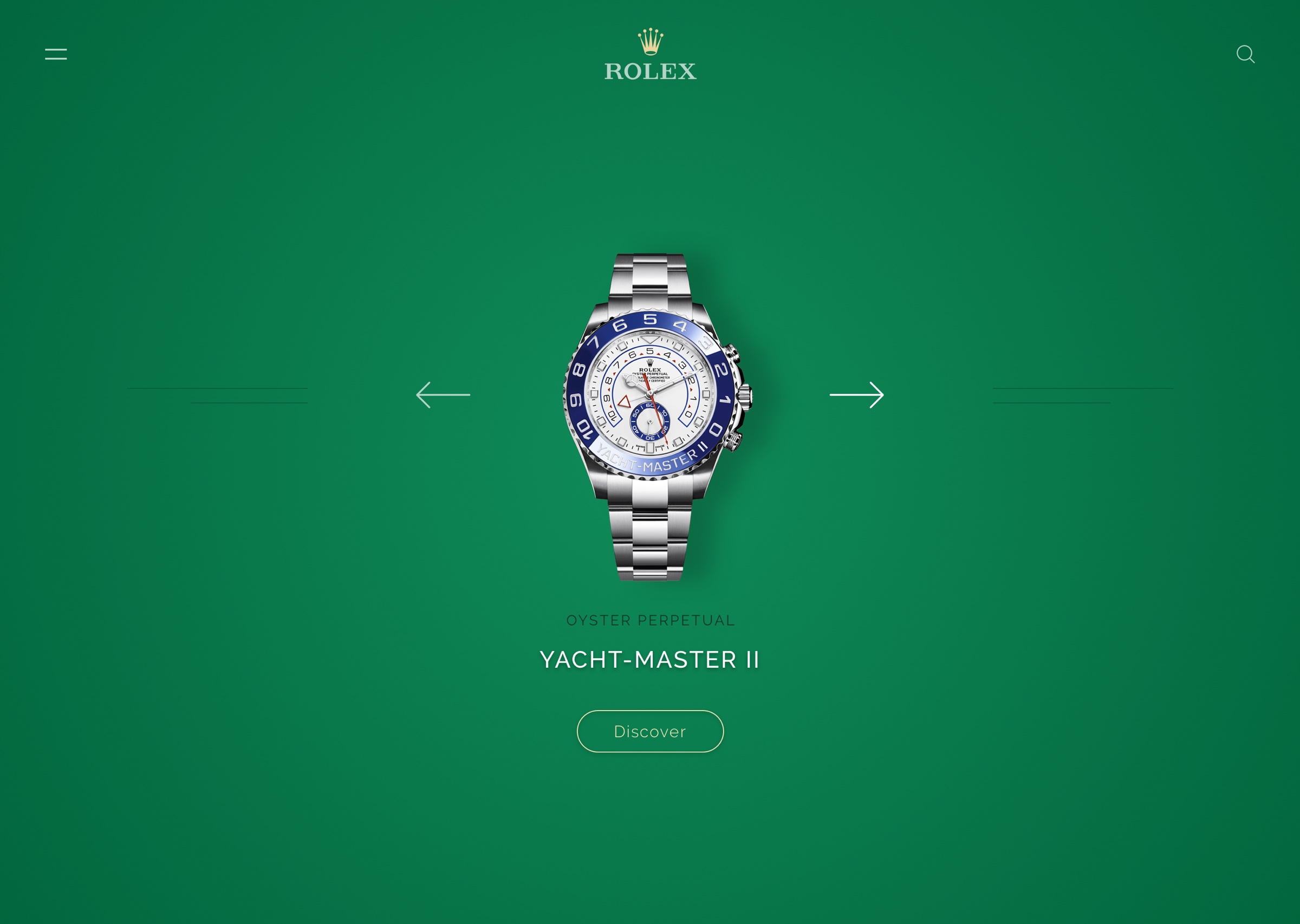 02. First screen Carousel. Custom Menu