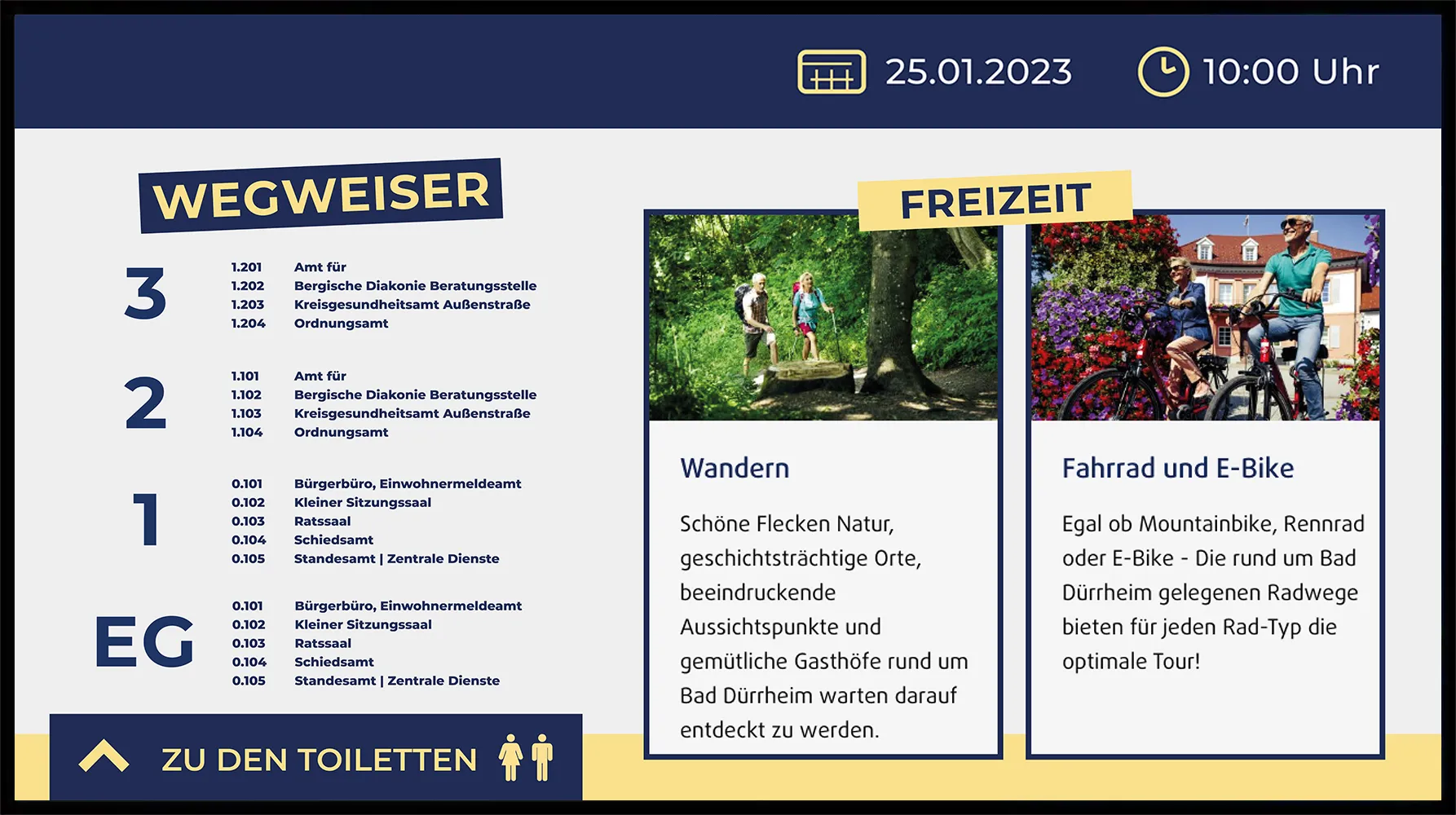 Screen content for cities