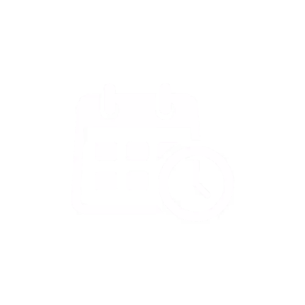 Icon of a calendar with a clock, symbolizing the option to schedule a consultation or appointment.