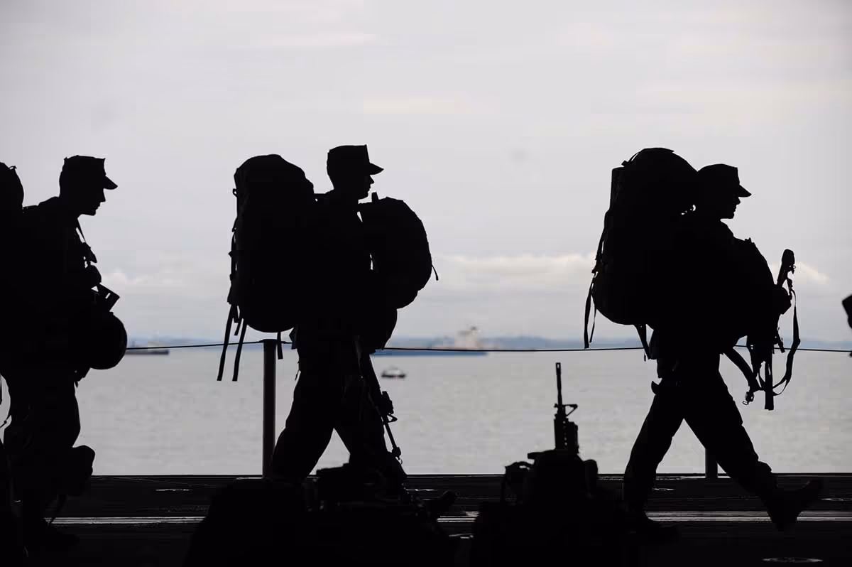 Soldiers packed for training