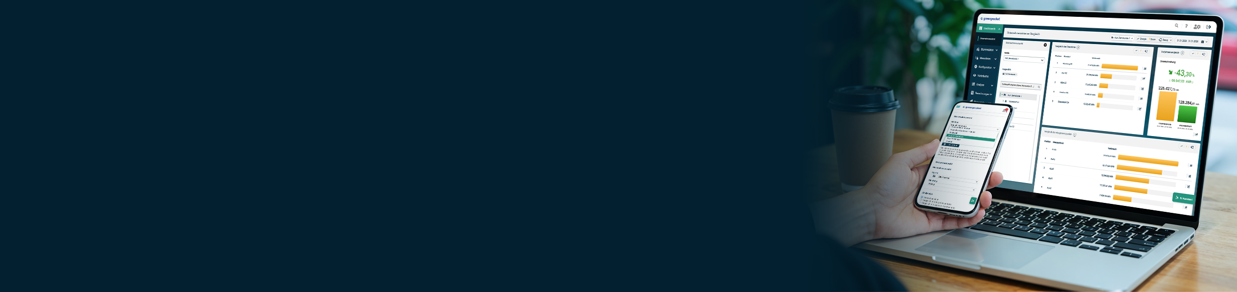 Analyse auf der EnMS auf dem Laptop