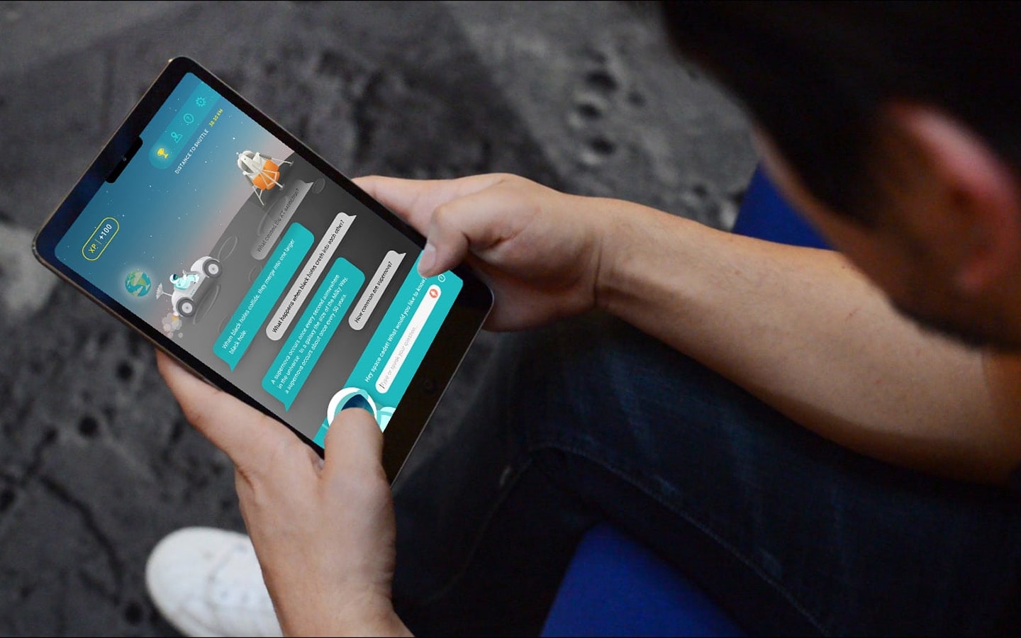 Ask Dr. Discovery app on an ipad in a museum
