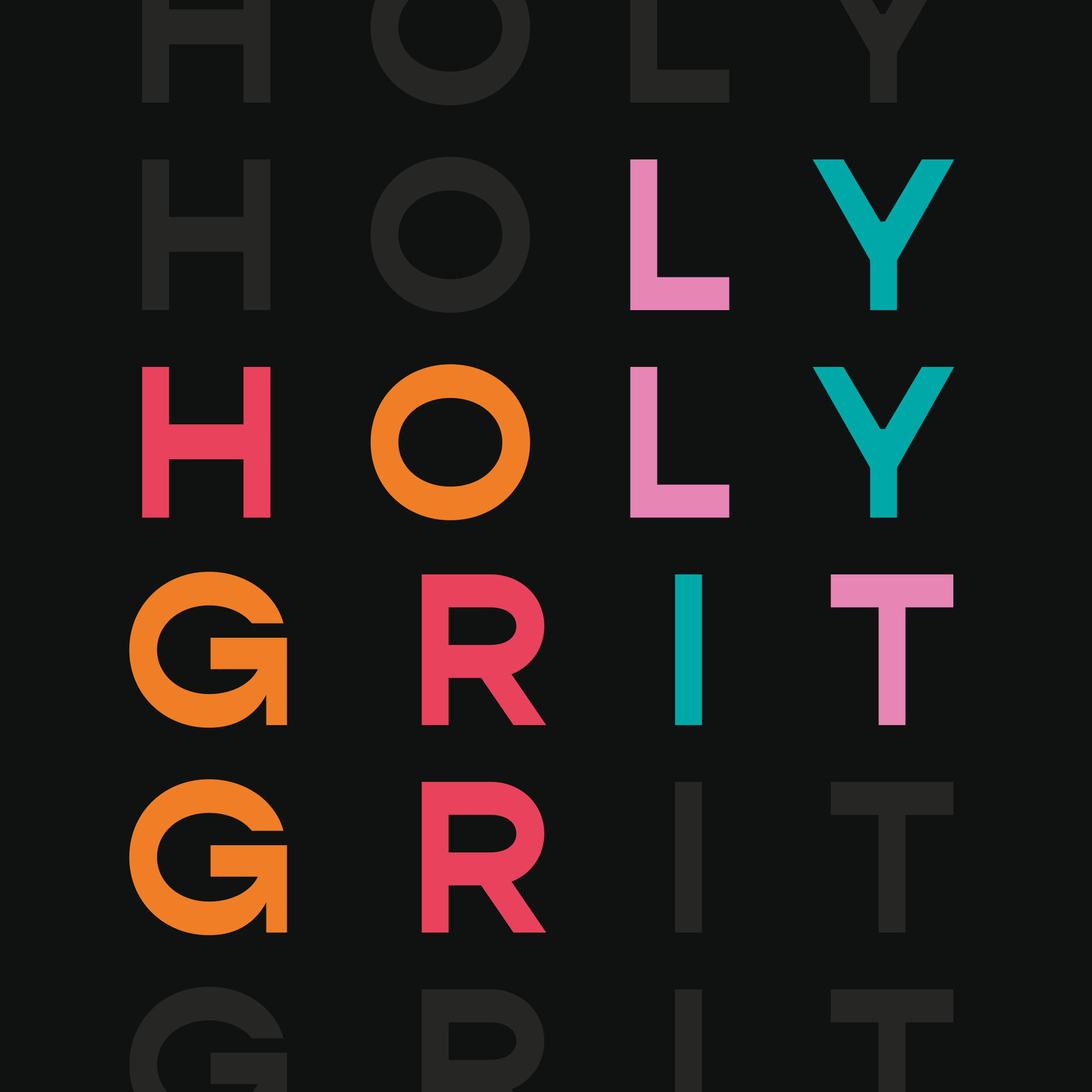 A person holding a copy of Holy Grit in front of their face