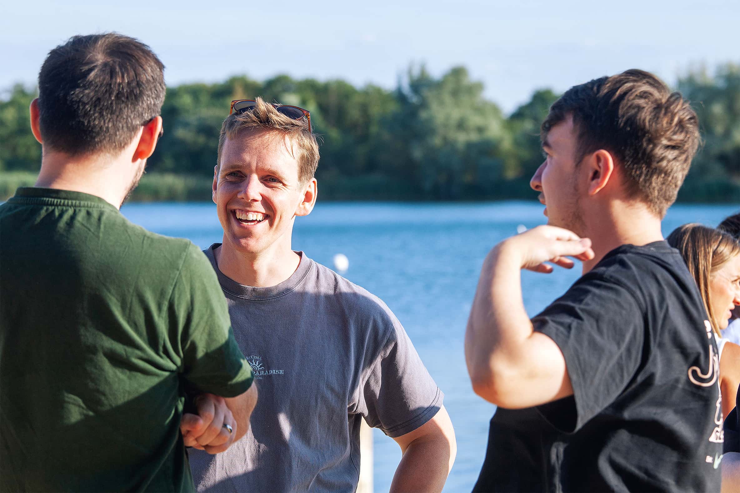 Group of men talking together at regeneration Church