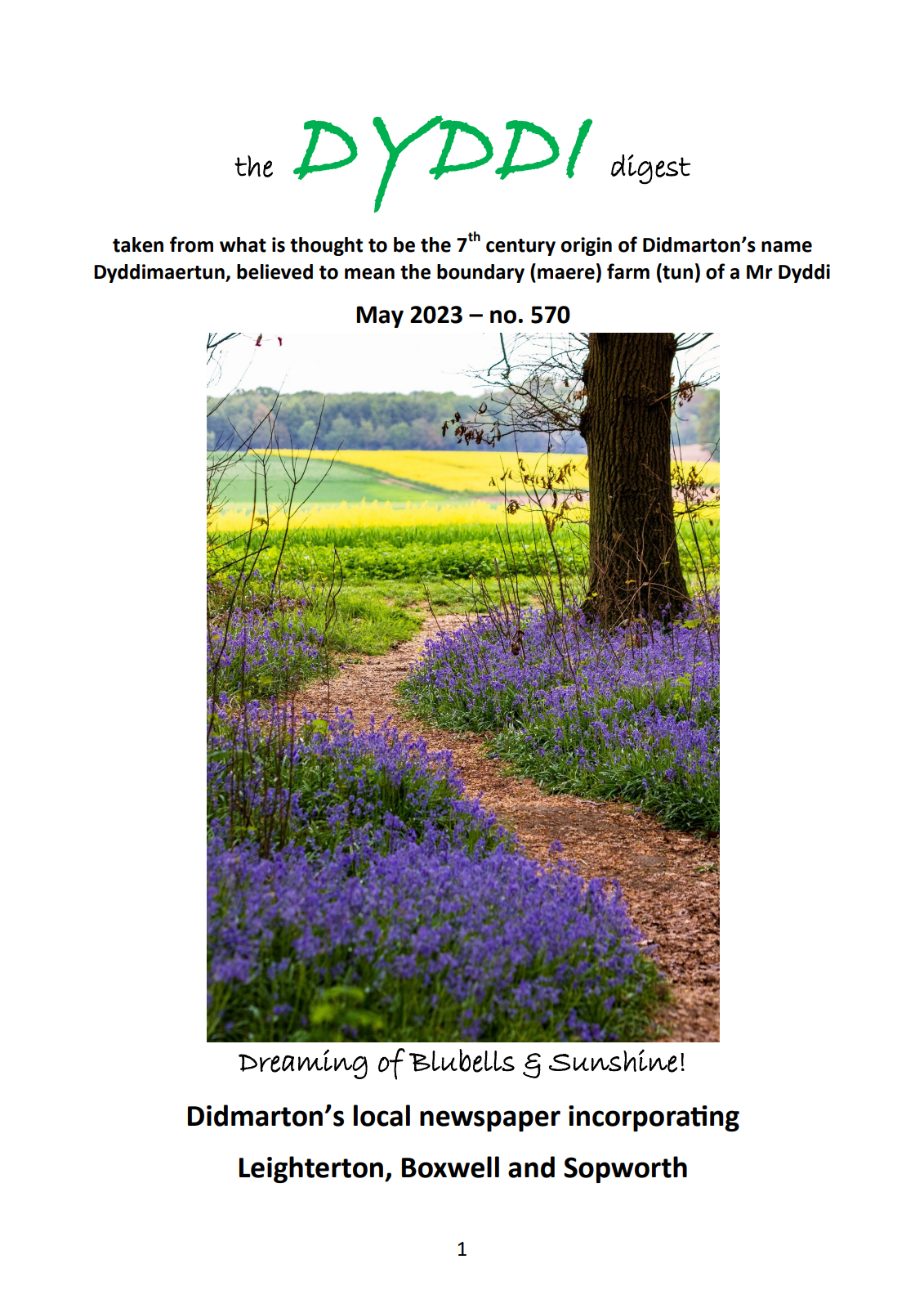 Dyddi Digest Front cover