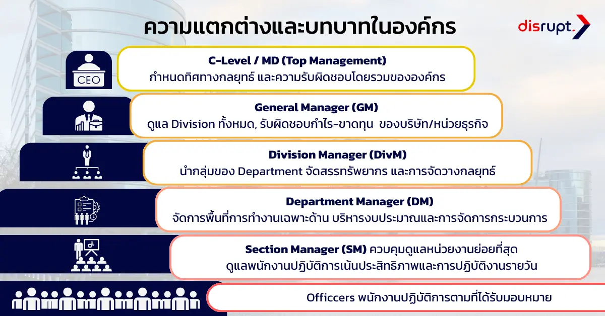 ความแตกต่างและบทบาทในองค์กร