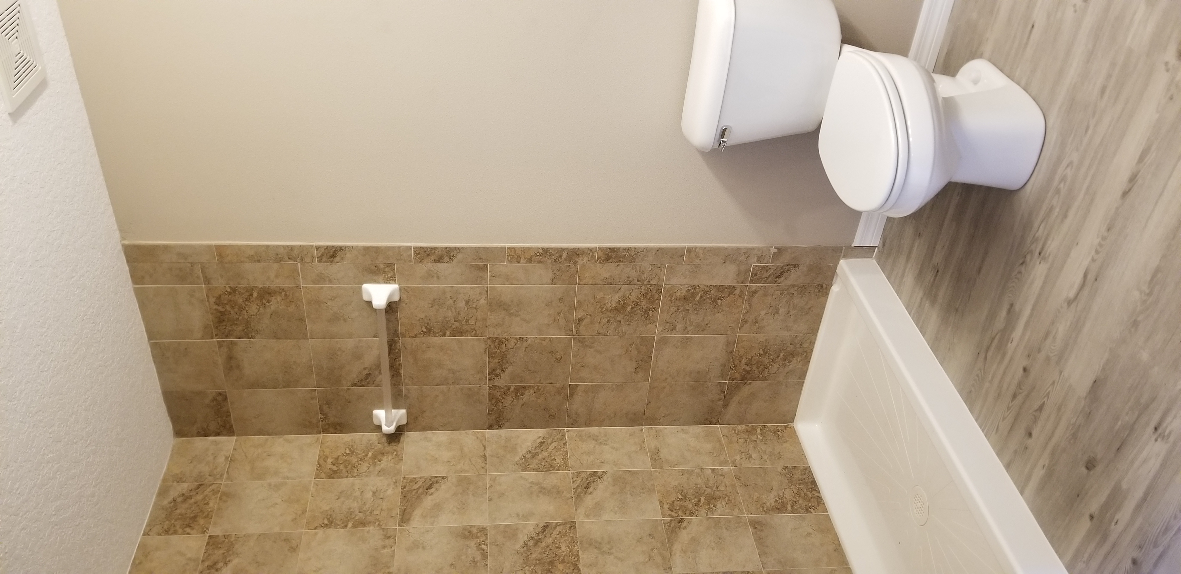 Master bath with step in shower