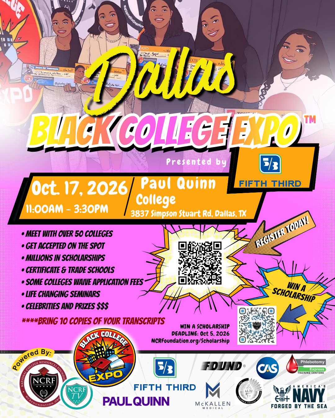 NCRF 2026-2027 Black College Expo and Latino College Expo calendar — click to see all upcoming events