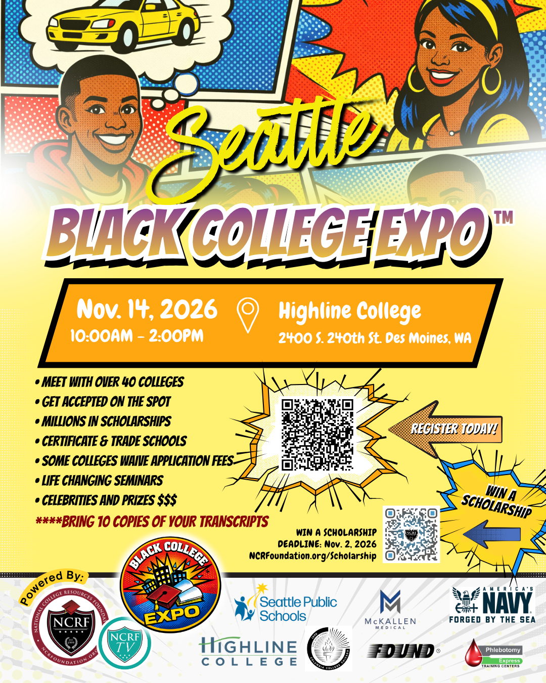 NCRF 2026-2027 Black College Expo and Latino College Expo calendar — click to see all upcoming events