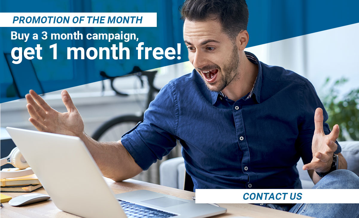 Promotional offer: buy 3 months of advertising and get one month free!