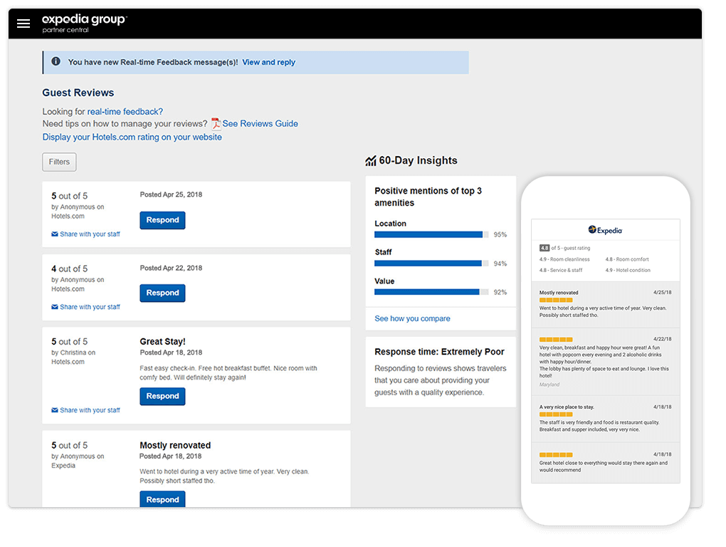 Partner Central Guest Reviews