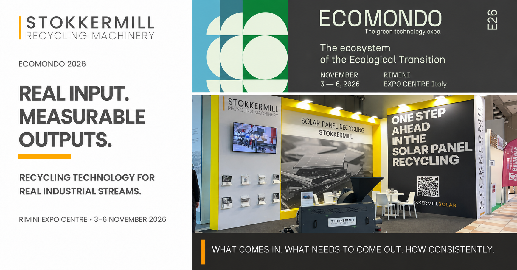 Publication LinkedIn de Stokkermill consacrée à ECOMONDO 2026