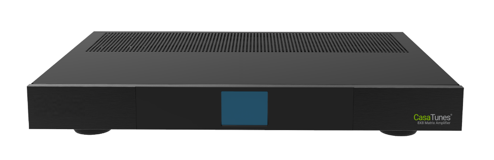 A front view of the CasaTunes 8X8 Matrix Amplifier