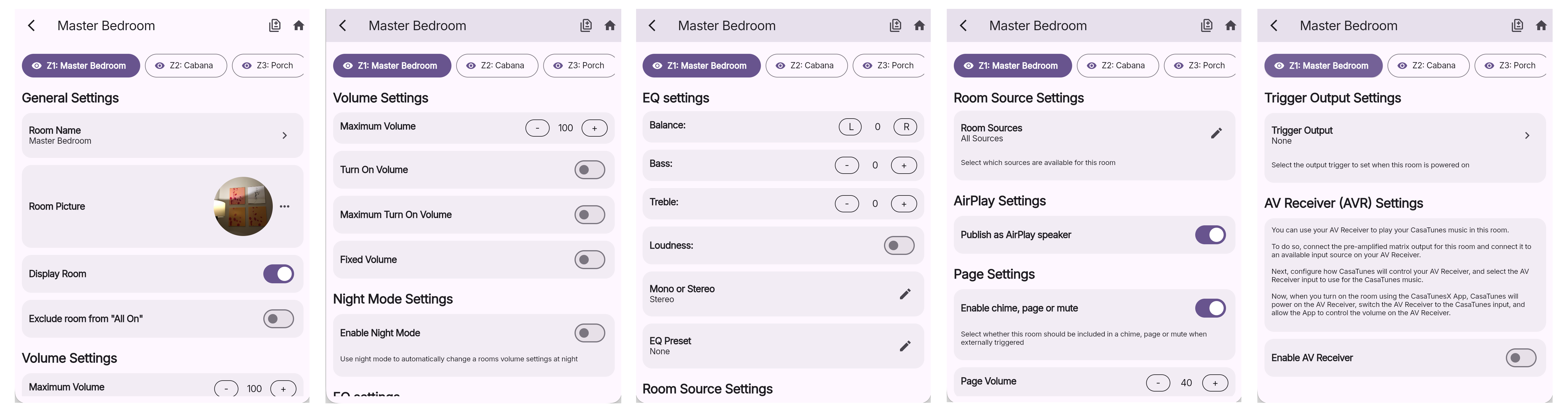 Low Pass Filter and frequency selection option available for Zones 7 & 8