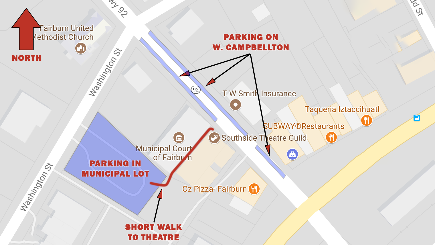 Map of Fairburn, GA
