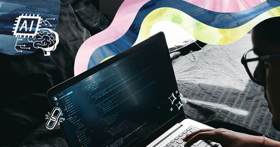a person looking at a computer screen with a code file open