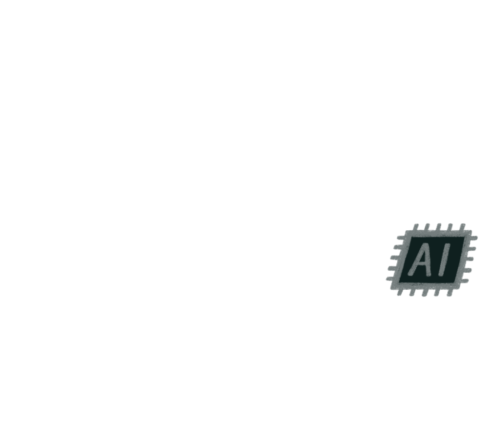 illustration of a person dancing with a robot