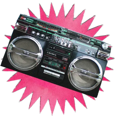 a vintage boombox