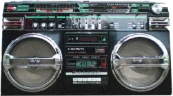 a vintage boombox