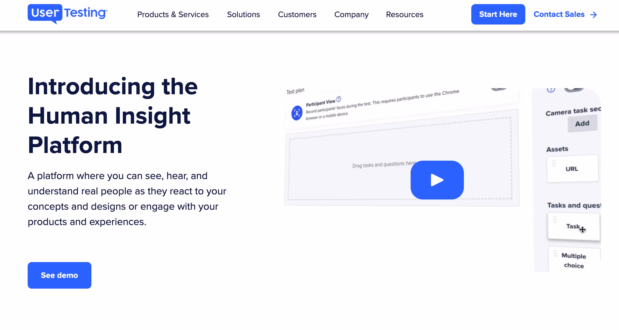 usertesting home page