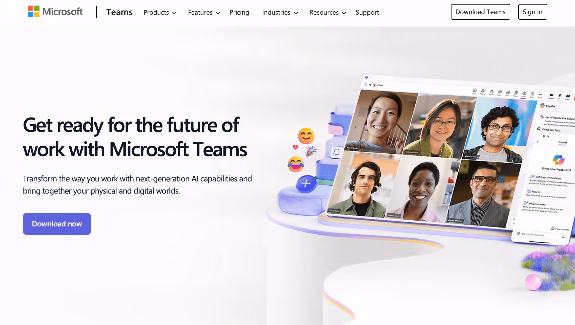 screenshot of microsoft teams homepage