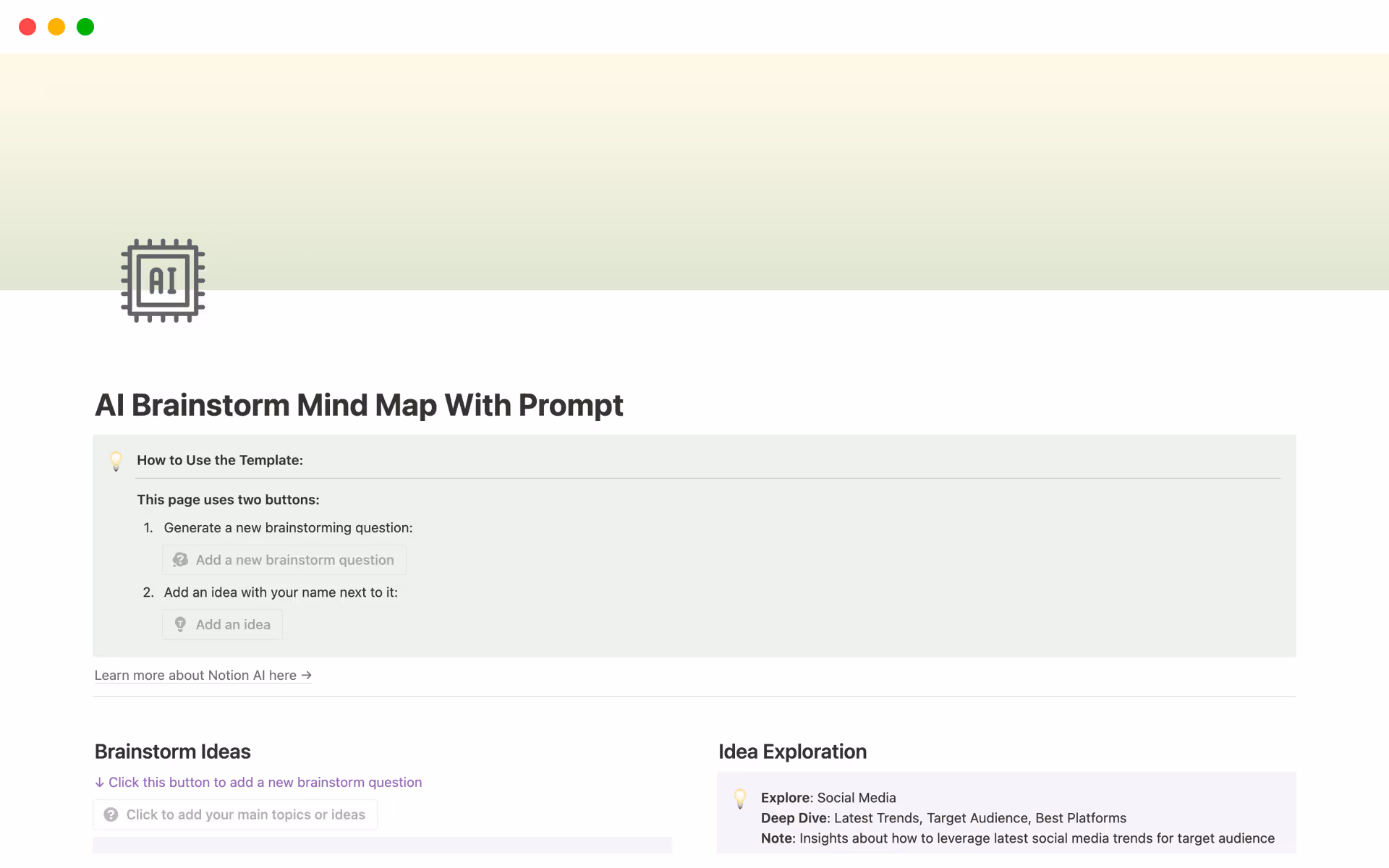 screenshot of notion mind map