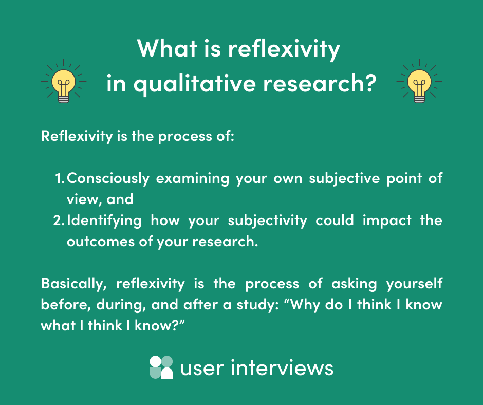 infographic explaining reflexivity in qualitative research