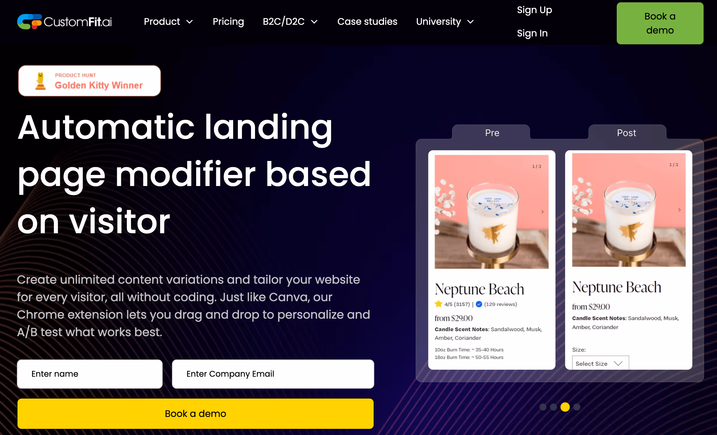 website homepage screenshot