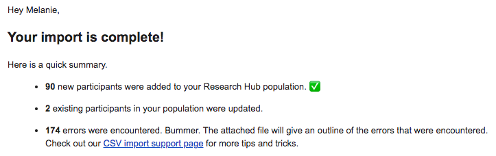 Screenshot of Research Hub view in User Interviews: import and manage a list of participant contacts from a CSV